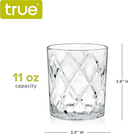 True Diamond Crystal Scotch Bourbon Whiskey Glasses, Old Fashioned Glasses - Image 3