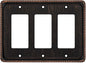 Henne Bery Rope Edge Decorative Wall Plate Switch Plate Outlet Cover (Triple Decorator, Aged Bronze)