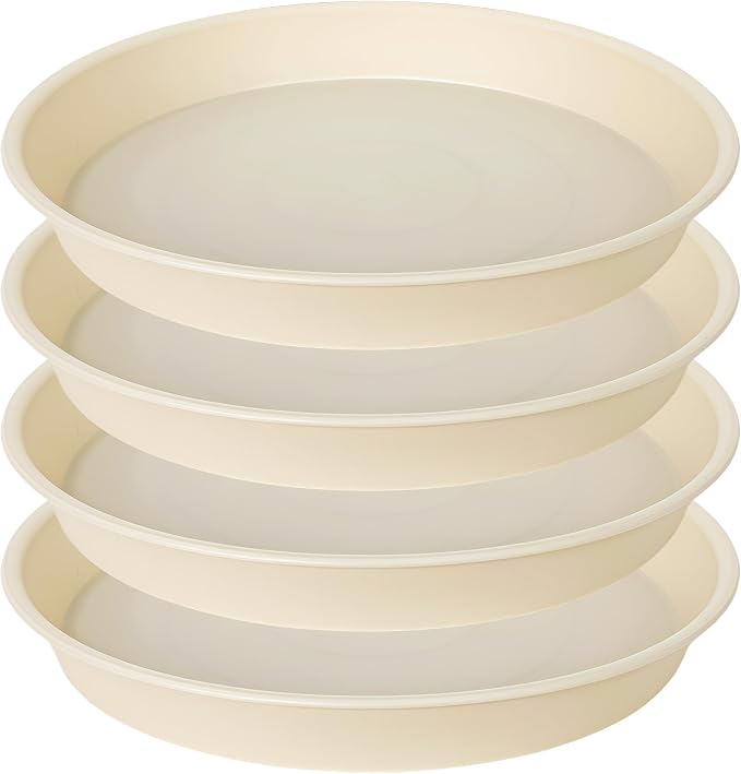 4 Pack of 16 17 inch Plant Saucer, 2.3" Depth, Heavy Duty Deep Plant Trays by Bleuhome