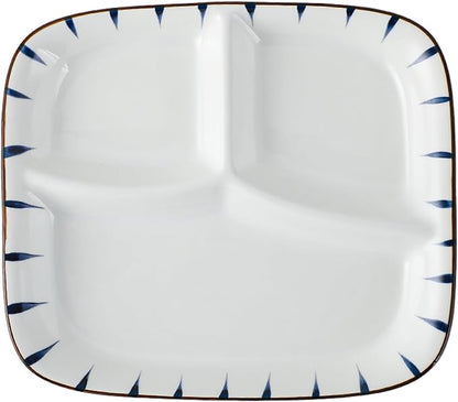 Ceramic Divided Porcelain Dinner Plate - 10 Inch, Breakfast, Lunch, Bowl, Portion Control, Salad - Kitchen Tableware