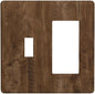 Light Switch Cover Brown Rustic Wood Grain Farmhouse 2 Gang Toggle Rocker Combo Socket Cover Wall Plates Decorative Switch Plates and Outlet Covers for Cabin Bedroom Decor