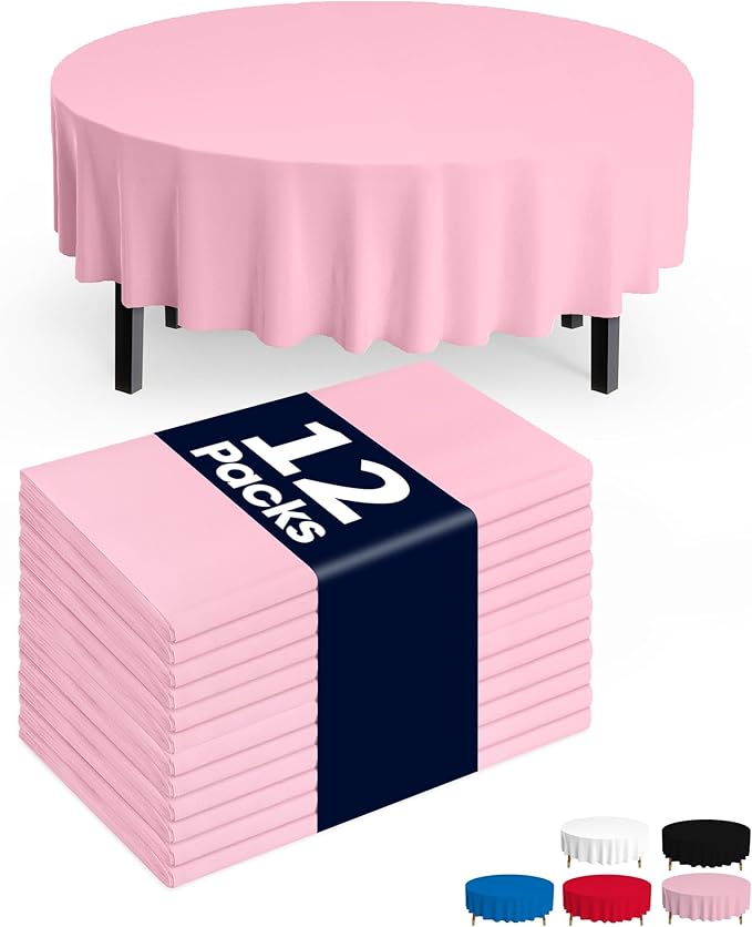 Pureegg Plastic Table Cloth Disposable 12 Pack, Easter Party, Valentines by Pureegg