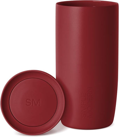 Simple Modern Insulated Travel Coffee Mug 360° Lid | 16oz | Red | Voyager by Unknown