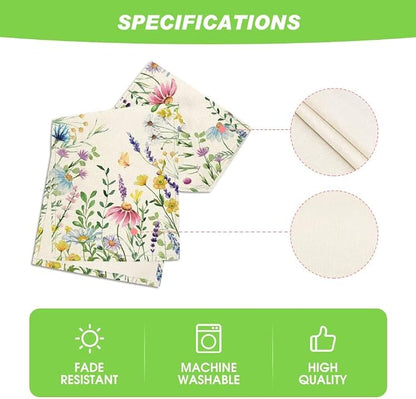 Artoid Mode Daisy Eucalyptus Lavender Floral Leaves Summer Table Runner - Image 5
