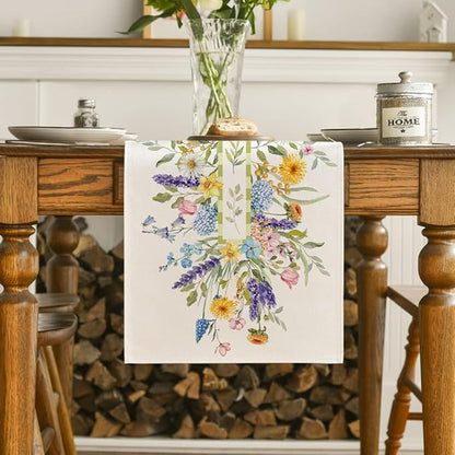 Artoid Mode Bloom Flowers Florals Lavender Summer Table Runner, Seasonal Spring - Image 2