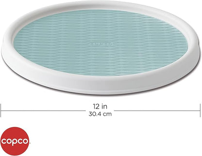 Copco 5234754 Non-Skid Pantry Cabinet Lazy Susan Turntable, 12-Inch, White/Aqua