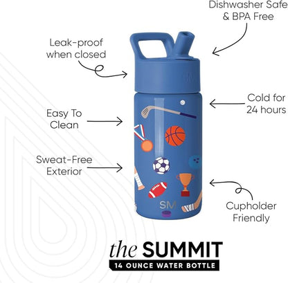 Simple Modern Kids Water Bottle & Toddler Cup | 14oz | Sports | Insulated - Image 2