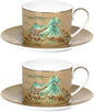 KAMMAK Tea Cups and Saucers Set of 2, Porcelain Coffee Cups, JBE009 | Stackable by KAMMAK