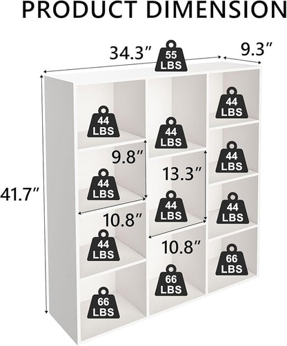 Cube Storage Organizer,Closet Organizers and Storage,Cube Reversible Bookshelf,Storage Shelf for Living Room,Home Office,Dining Room(White, 11-Cube)