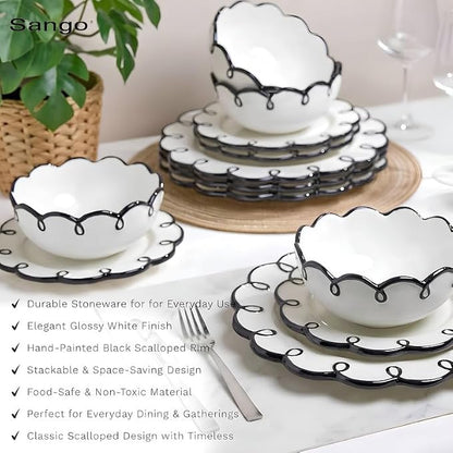 Sango 12-Piece Stoneware Dinnerware Set - Image 3