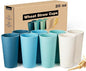 Hlukana Wheat Straw Cups Set of 8, 20 oz Unbreakable Drinking, Chip Resistant by Hlukana