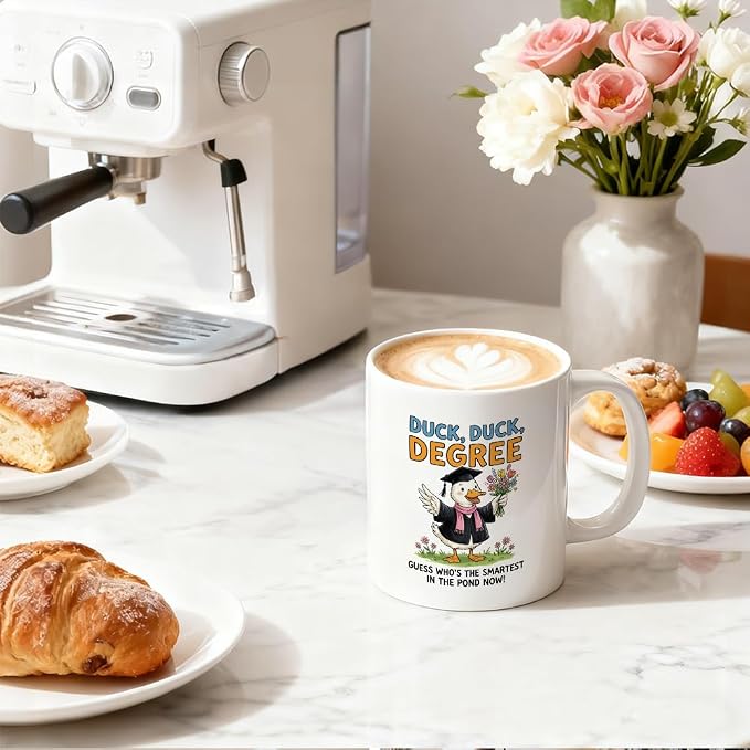 Guess Who's The Smartest In The Pond Now 11 oz Mug, Cute Graduate Goose Design - Image 5