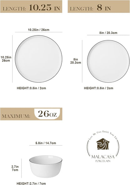 MALACASA 24-Piece Dinnerware Set - Image 2