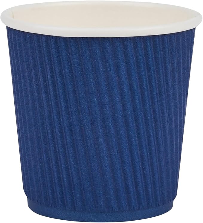 Restaurantware 4 Ounce Ripple Wall Disposable Coffee Cups, 500 Insulated Blue - Image 2