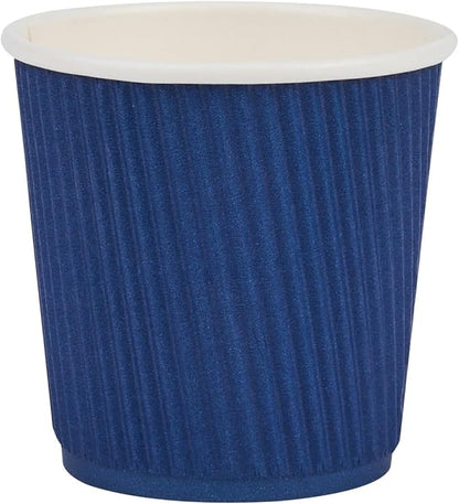 Restaurantware 4 Ounce Ripple Wall Disposable Coffee Cups, 500 Insulated Blue - Image 2