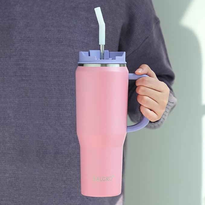 EALGRO 50 oz Tumbler with Handle, Insulated Tumblers with Lid and Straw | - Image 6