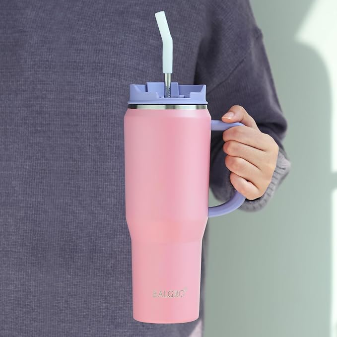 EALGRO 50 oz Tumbler with Handle, Insulated Tumblers with Lid and Straw | - Image 5