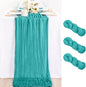 3 Pack Teal Green Cheesecloth Table Runner 10ft Rustic Summer Decor | by MLMC