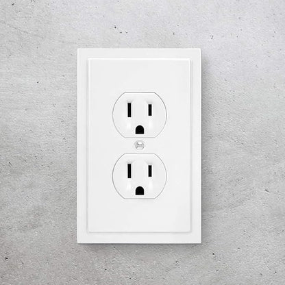 Henne Bery Modern Edge Decorative Wall Plate Switch Plate Outlet Cover, Durable Solid Zinc Alloy (Single Duplex 3PK, White)