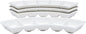 Vikko Divided Serving Tray, 5 Section Porcelain Circular Serving Party Platter, Pack of 4, 10 Inch Small White Serving Dish for Entertaining, Condiments, Candies, Charcuterie, Snack