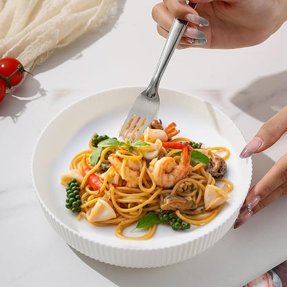 Kyraton Pasta Bowls Set of 4, 37oz Salad Bowls White Soup Bowls Large Pasta - Image 6