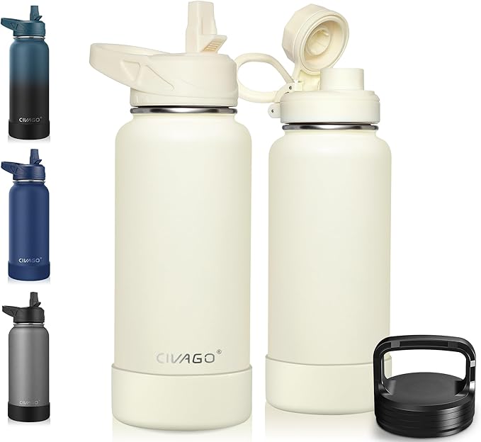 CIVAGO 32 oz Insulated Stainless Steel Water Bottle by CIVAGO