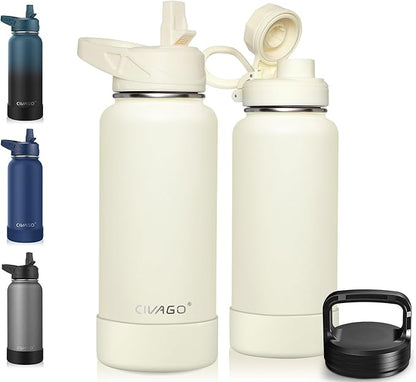 CIVAGO 32 oz Insulated Stainless Steel Water Bottle by CIVAGO