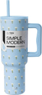 Simple Modern Tumbler with Handle and Straw | 40oz | Floral | Trek Tumbler by Unknown