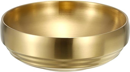 8.3" Golden Key Bowl for Entryway Decorative Key Holder Round Fruit Dish Stainless Steel Catch All Bowl for Coffee Table Kitchen Counter Home Decor