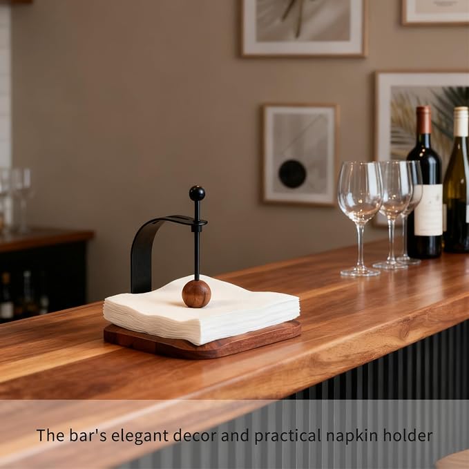 Black Walnut Wooden Napkin Holder - Image 5