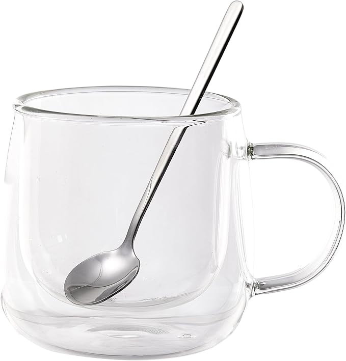 Double Wall Glass Coffee Mugs 10 Oz by Unknown