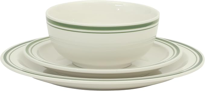 Gibson Home Hometown Diner 12-Piece Porcelain Dinnerware Set, Round Plates and - Image 8