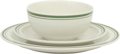 Gibson Home Hometown Diner 12-Piece Porcelain Dinnerware Set, Round Plates and - Image 8