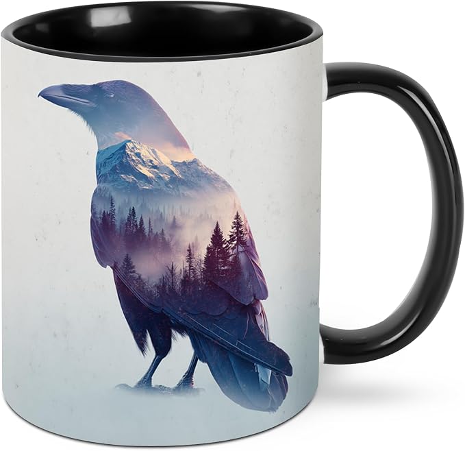 FyLybois Crow Coffee Mug 11 Ounce Mugs Ceramic Tea Cup Drinking Water Cups | by FyLybois