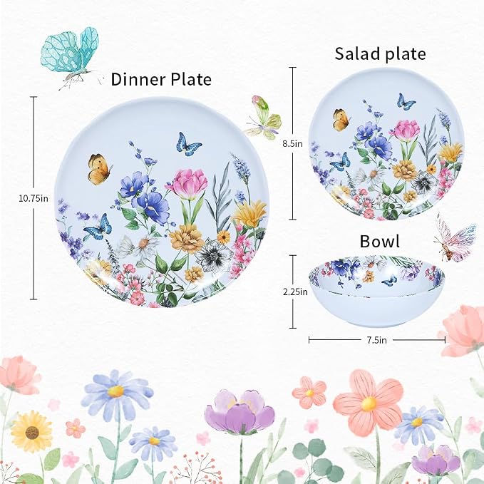 12 Piece Melamine Dinnerware Sets - Image 2