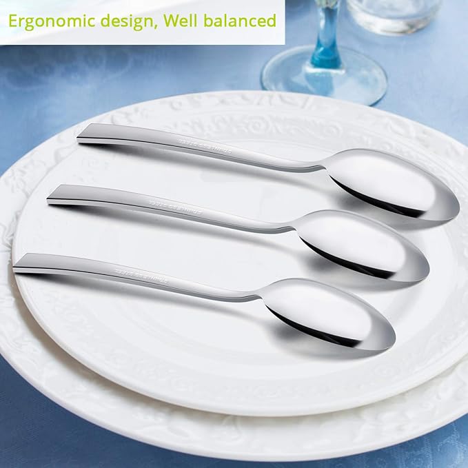 Dinner Spoons Set of 12, E-far 7.9 Inch Stainless Steel Soup Spoons Tablespoons - Image 5