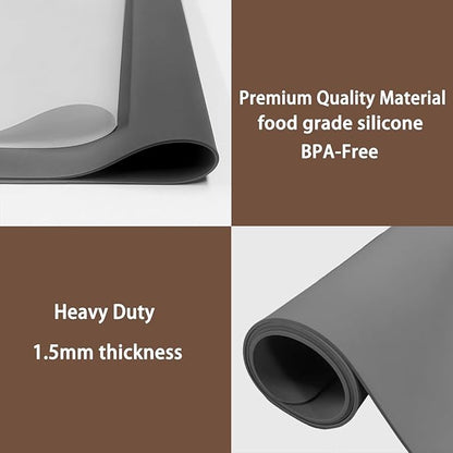 Silicone Mats for Kitchen Counter, 48"x32"(120cmx80cm) Large Heat Resistant Mat Kitchen Island Waterproof Countertop Protector Mat Nons-slip Extra Large Counter Mat, Green