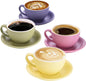 Yundu Matte Color Cappuccino Cups Set of 4-10oz Ceramic Latte Mugs by YunduHome