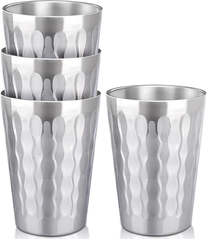 Beasea 15oz Stainless Steel Cups, 4 Pack Double Wall Metal Stackable Insulated - Image 7