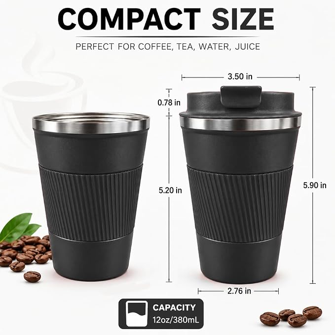 Coffee Mug with Leak Proof Lid, Travel Mug Stainless Steel Tumbler, Double Wall - Image 5
