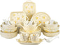 Ceramic Dinnerware Set, Floral Plates and Bowls Sets, Microwave & Dishwasher by FANGJING