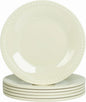 Melamine Beaded Dinner Plate Set of 6, 11inch, Cream, BPA Free, Platter, Serving Dishes, Chip & Break Resistant, Lightweight, Durable, Great for Dining, BBQs, Picnics, Weddings & Everyday Meals