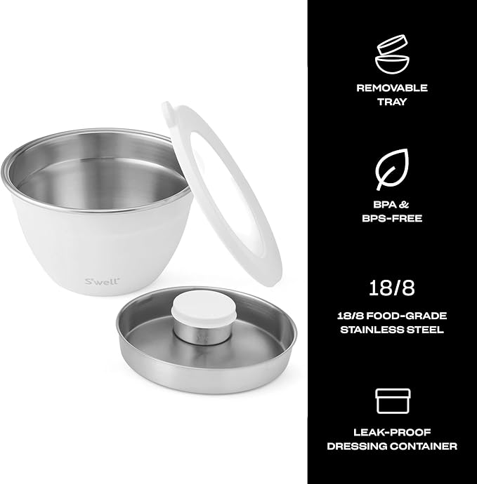 S'well Stainless Steel Salad Bowl Kit 64oz, Comes - Image 3