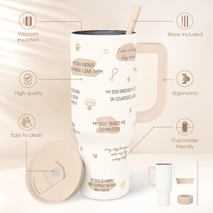 SANDJEST Dog Mom 40oz Tumbler - Image 2