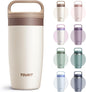 TOURIT Travel Coffee Mug 16 oz, Leakproof 2-Part Drink Lid Tumbler, Off-White | by TOURIT