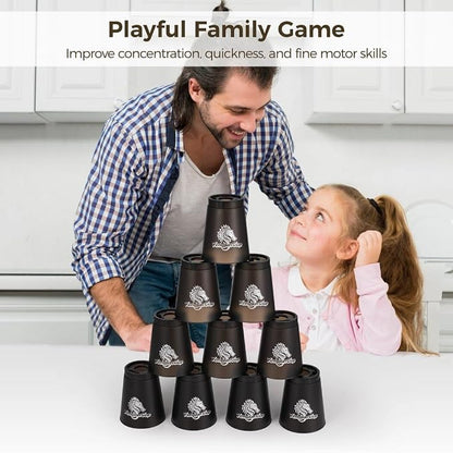 yeesport 12 Sport Stacking Cups Black Training Game - Image 4