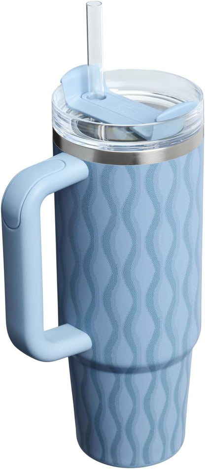 STANLEY Quencher H2.0 Flow State Tumbler, 30 oz, Slate Blue Drift | Handle and - Image 3