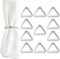 Shiny Silver Napkin Rings Set of 12, Triangle Style, Modern Cuff Design for Wedding Party Decorations, Kitchen, Holiday Table,Rust Proof,Hotel, Home,Iron, Table Accessories for Dining,Gift