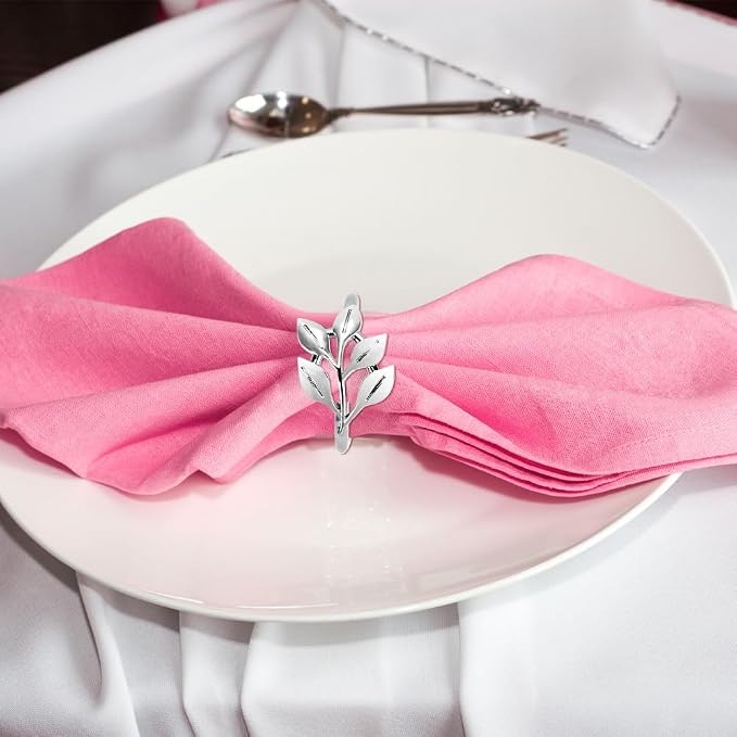 30 Pcs Gold Leaf Napkin Rings Set, Metal Napkin Ring Holders Buckles - Image 6