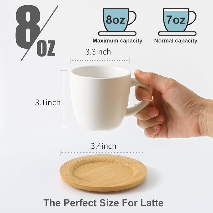 HASENSE 8 oz Cappuccino Cups - Image 3